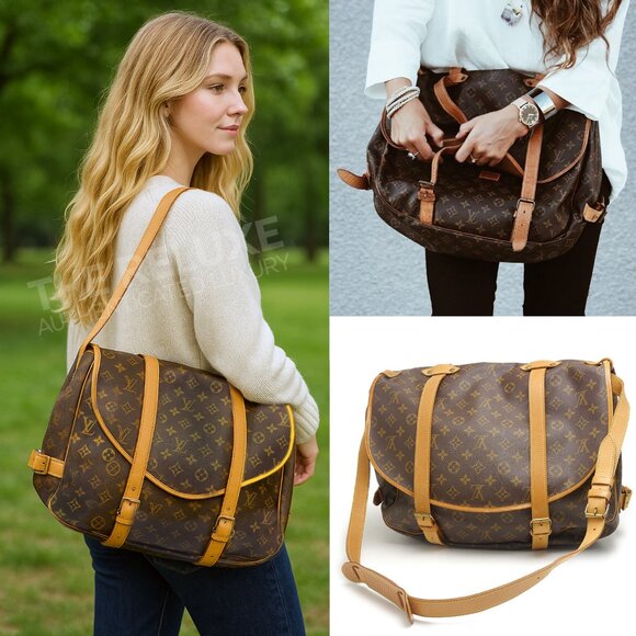 🔥EXTRA LARGE🔥 Authentic Louis Vuitton Saumur 43 Crossbody Shoulder Bag Boho - Picture 1 of 15